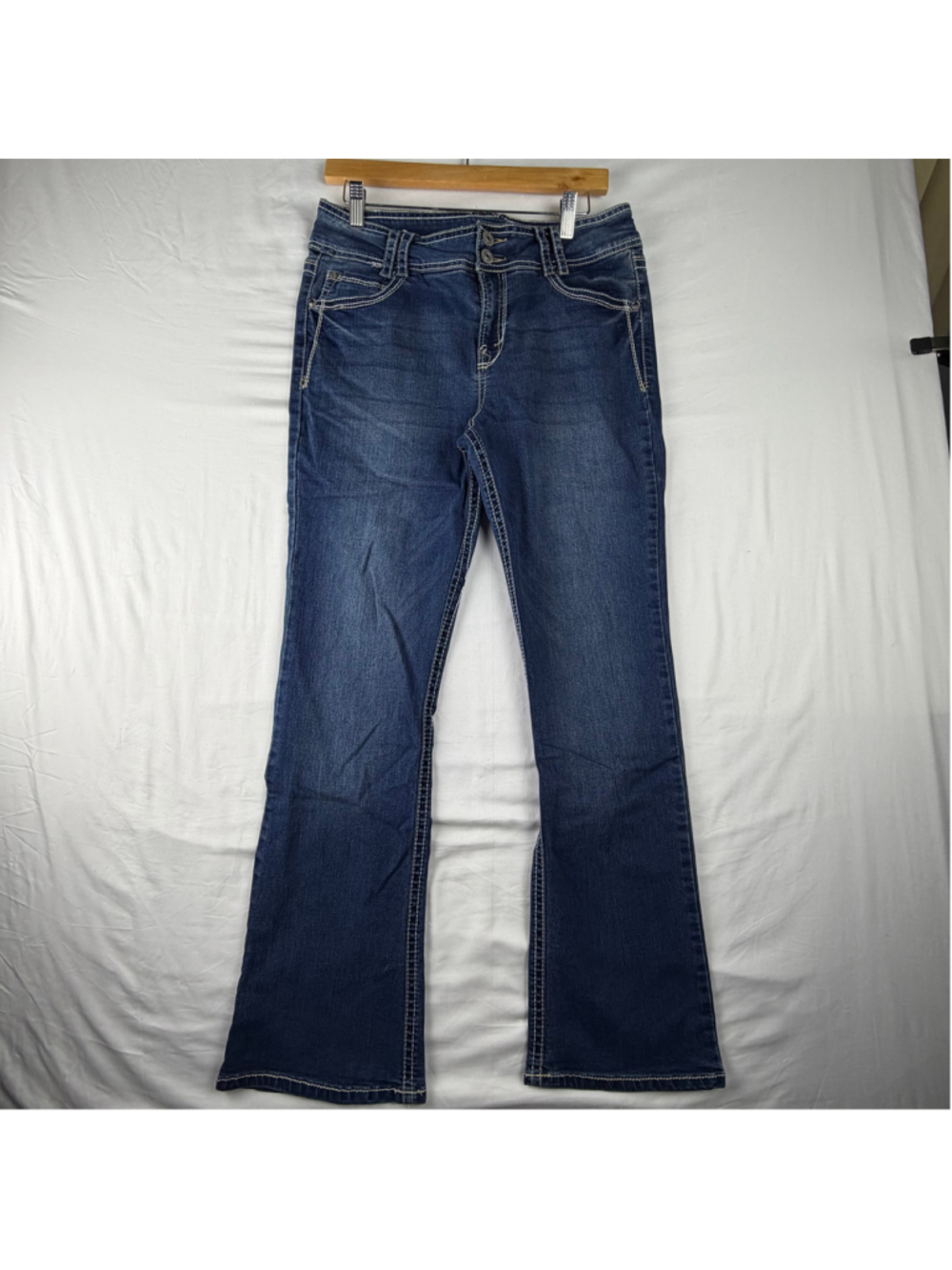 WallFlower Jeans 13 Regular Luscious Curvy Bootcut Flare Dark Wash Y2K Western